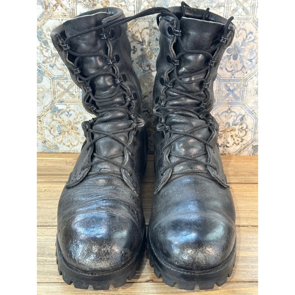 Altama Military Combat Boots Leather Lace Up Lug Sole Mens 9.5 R Black